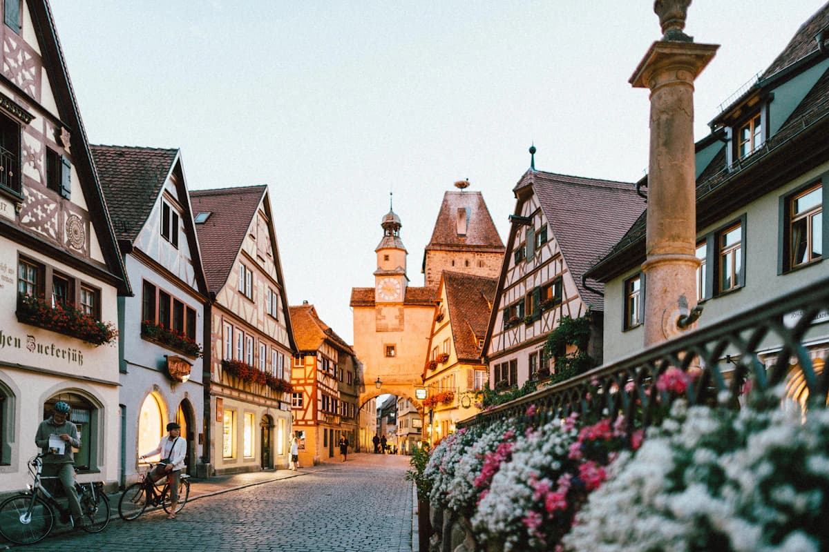 Historic architecture and city streets in Berlin, Germany