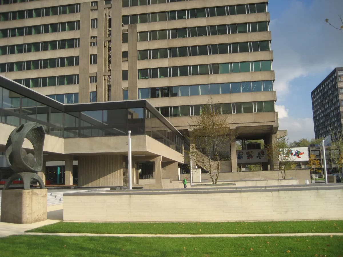 Modern campus building at Erasmus University Rotterdam