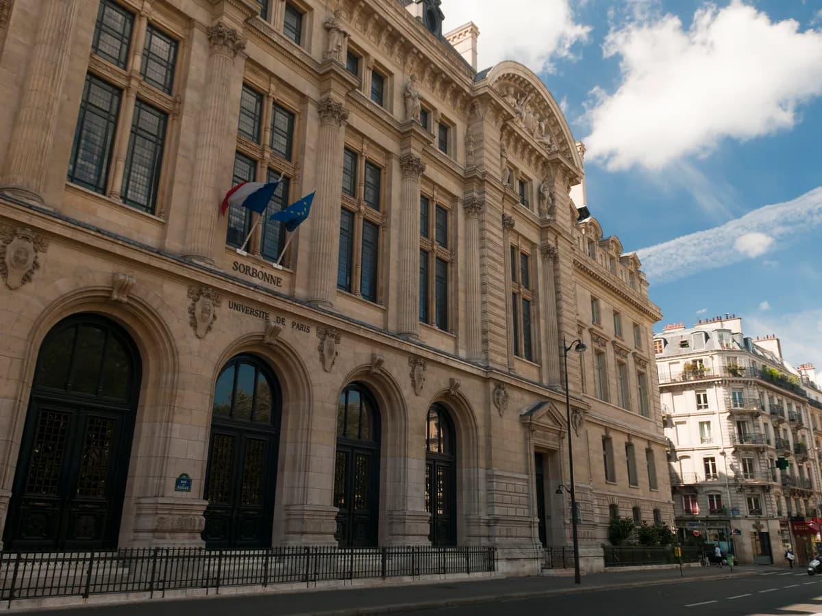 Historic Sorbonne university building in Paris