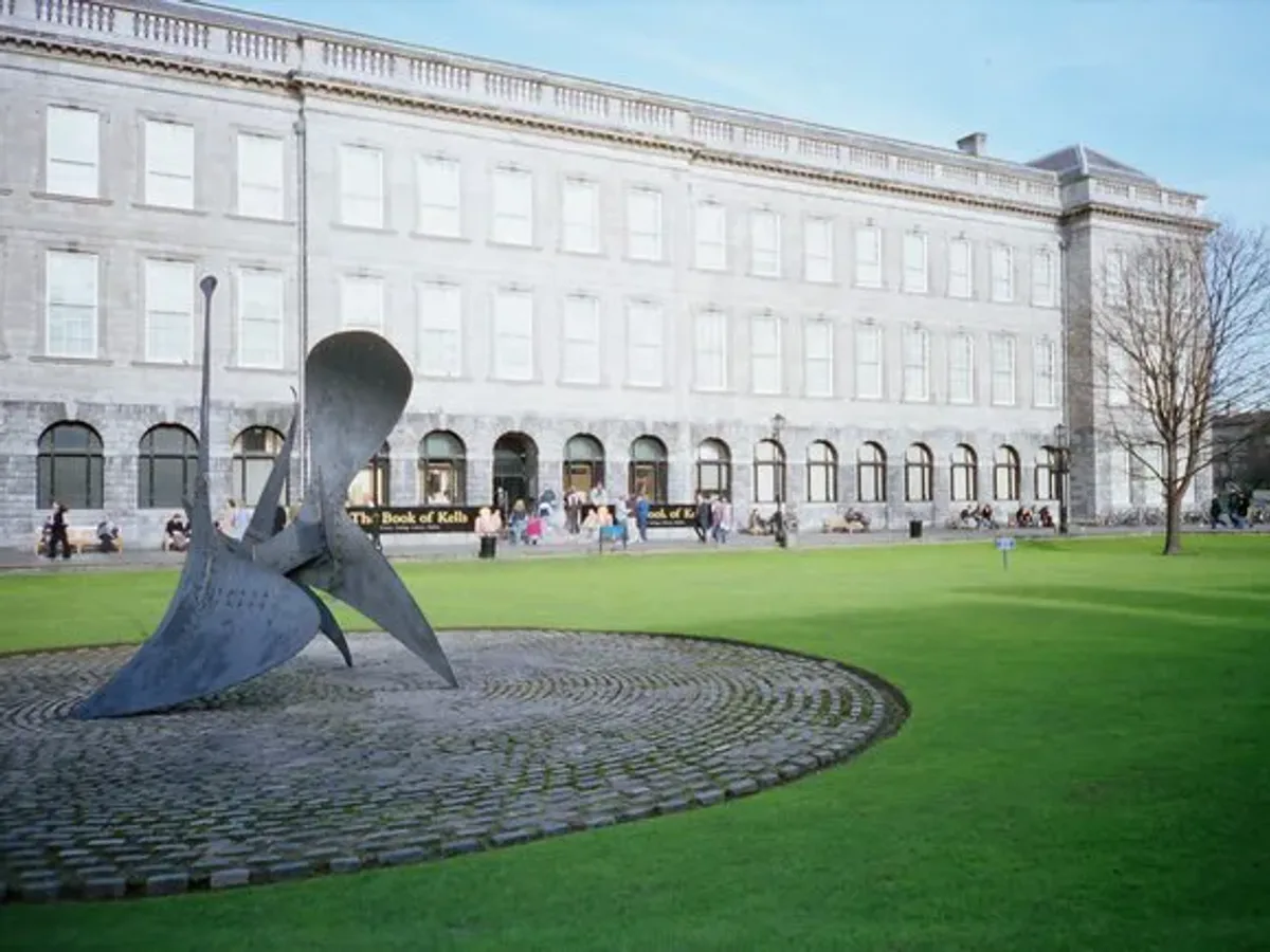 Historic campus buildings and square at Trinity College Dublin