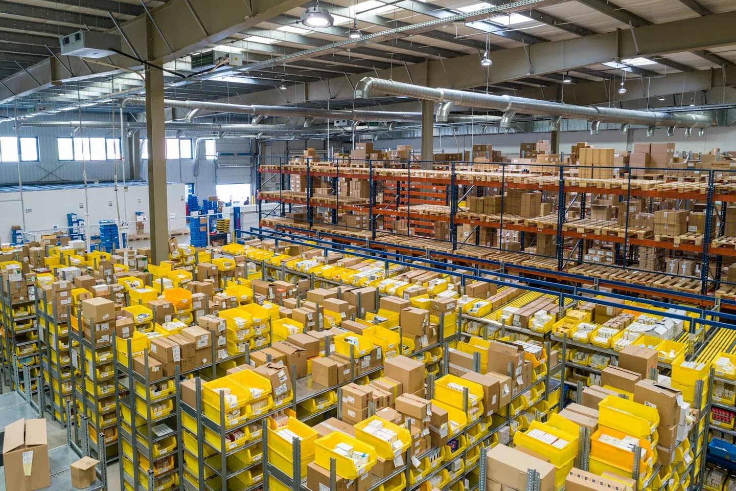 Freight containers at an international logistics hub